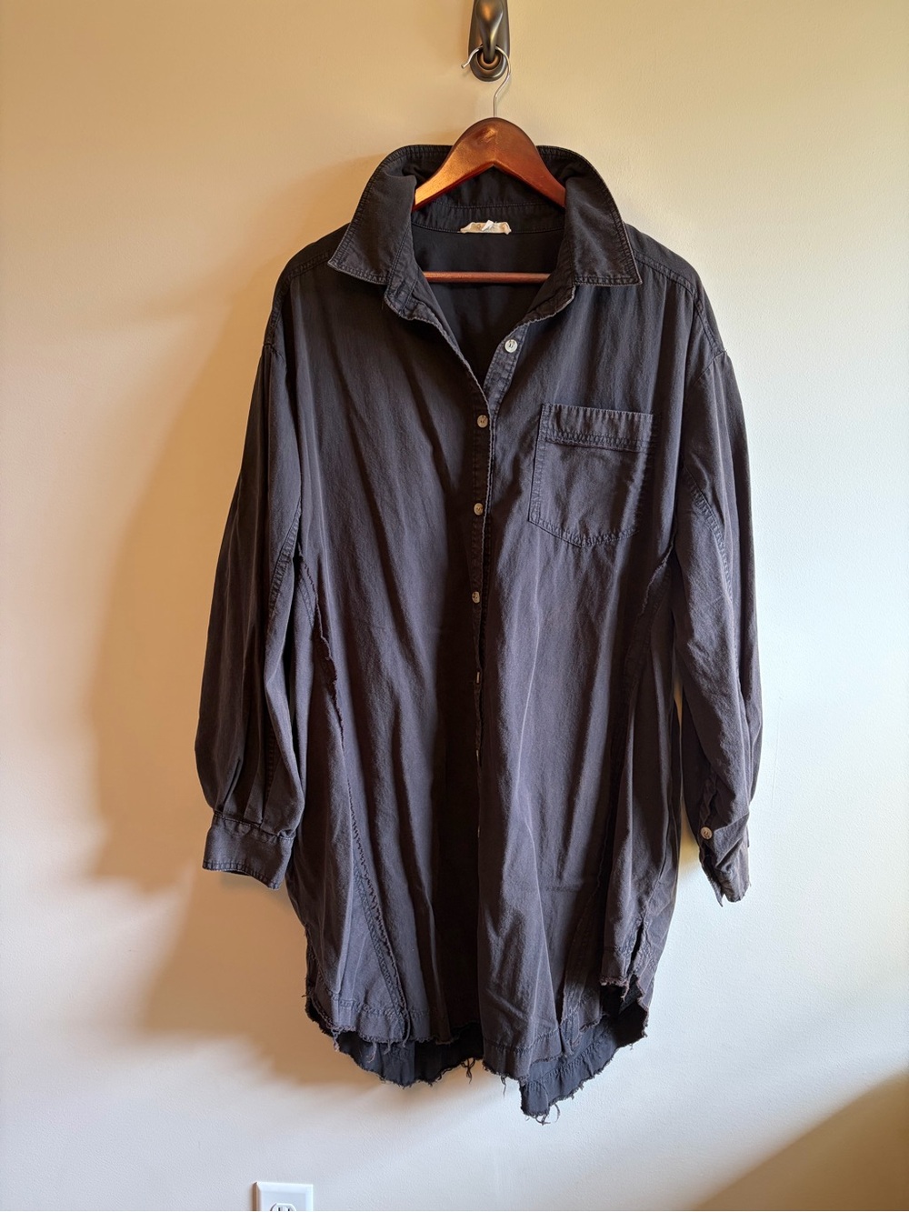 Blue Velvet Black/Brown Casual Button-Down Shirt Dress